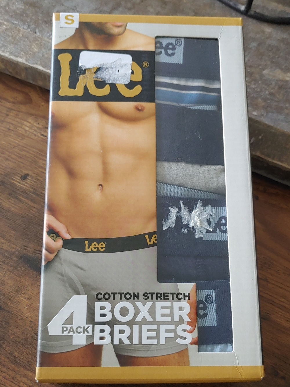 NWT Men's Lee Small 4 Pair Pack Cotton Stretch Boxer Briefs
